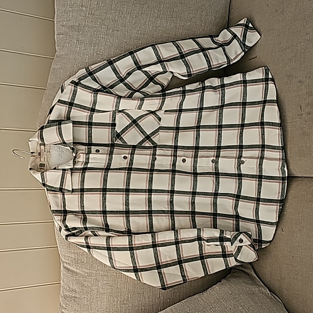 Flannel. Fleece lined Shacket